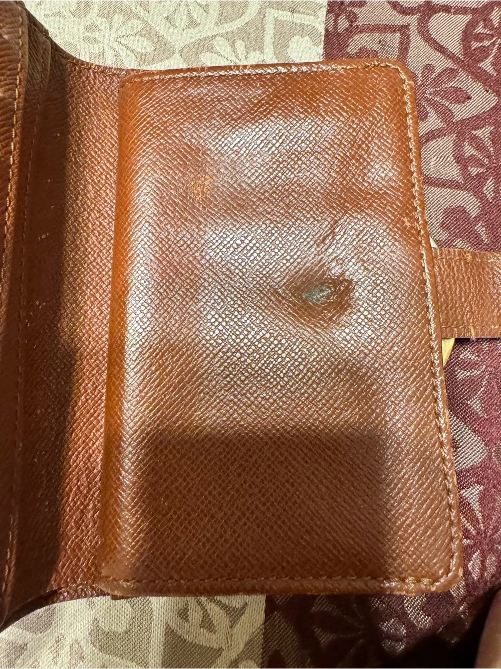 Louis Vuitton Monogram Canvas Compact Snap Wallet in Brown with Gold Hardware